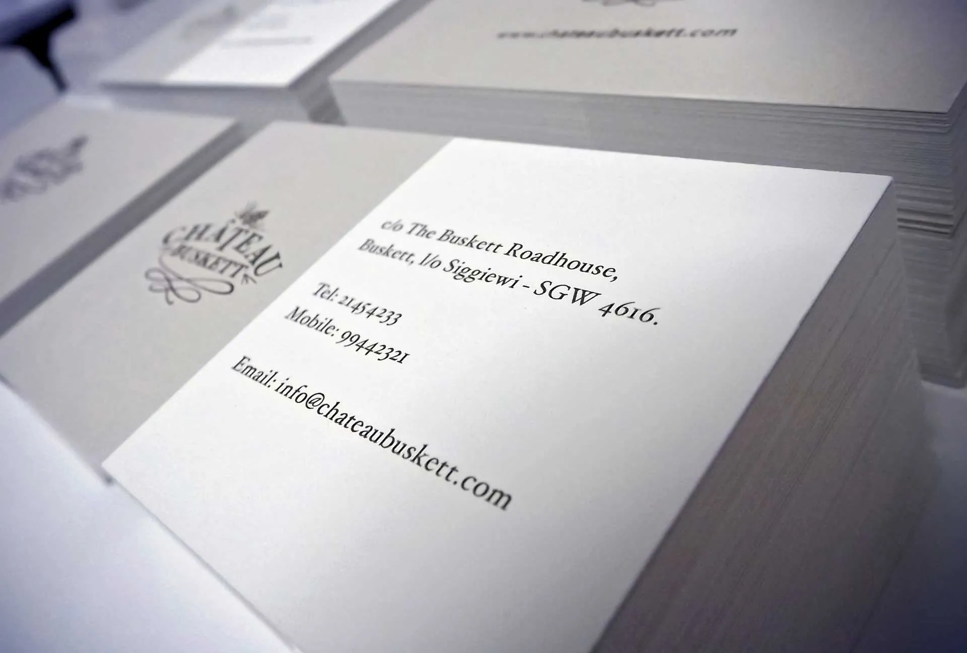 Chateau Buskett Business Card — brand identity and business cards by Delta Media Services