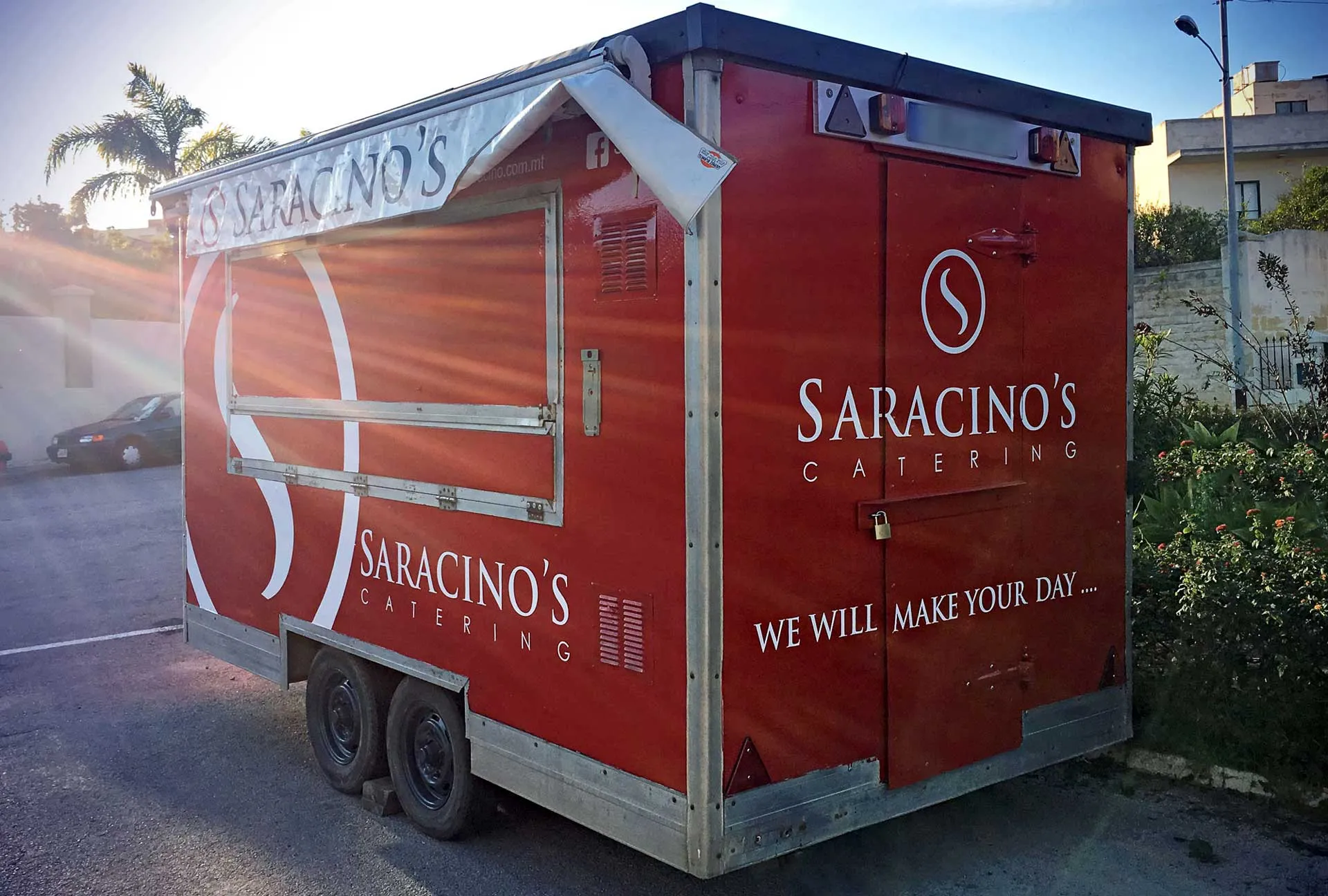 Saracinos Trailer — vehicle wrapping by Delta Media Services