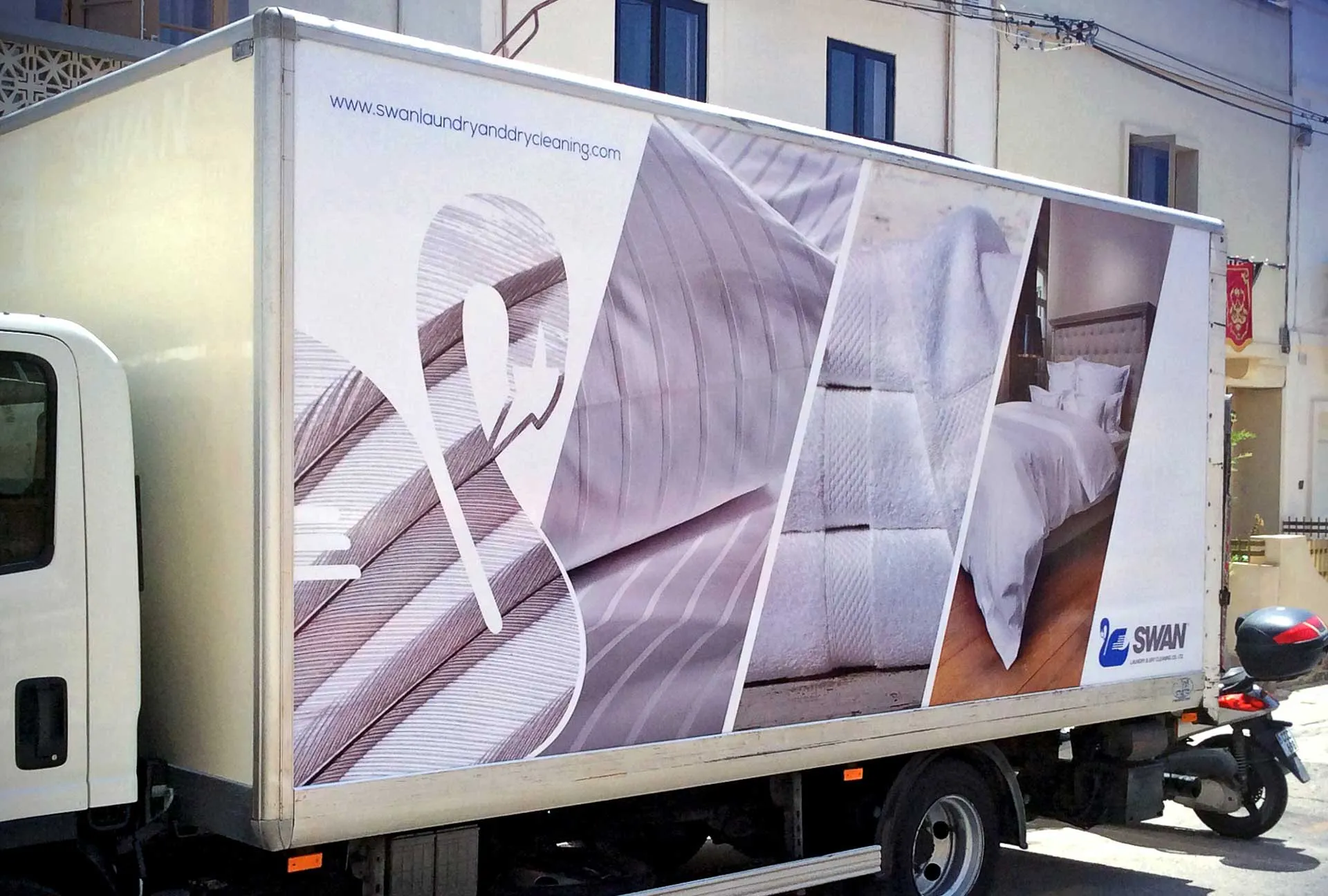 Swan Truck — vehicle wrapping by Delta Media Services