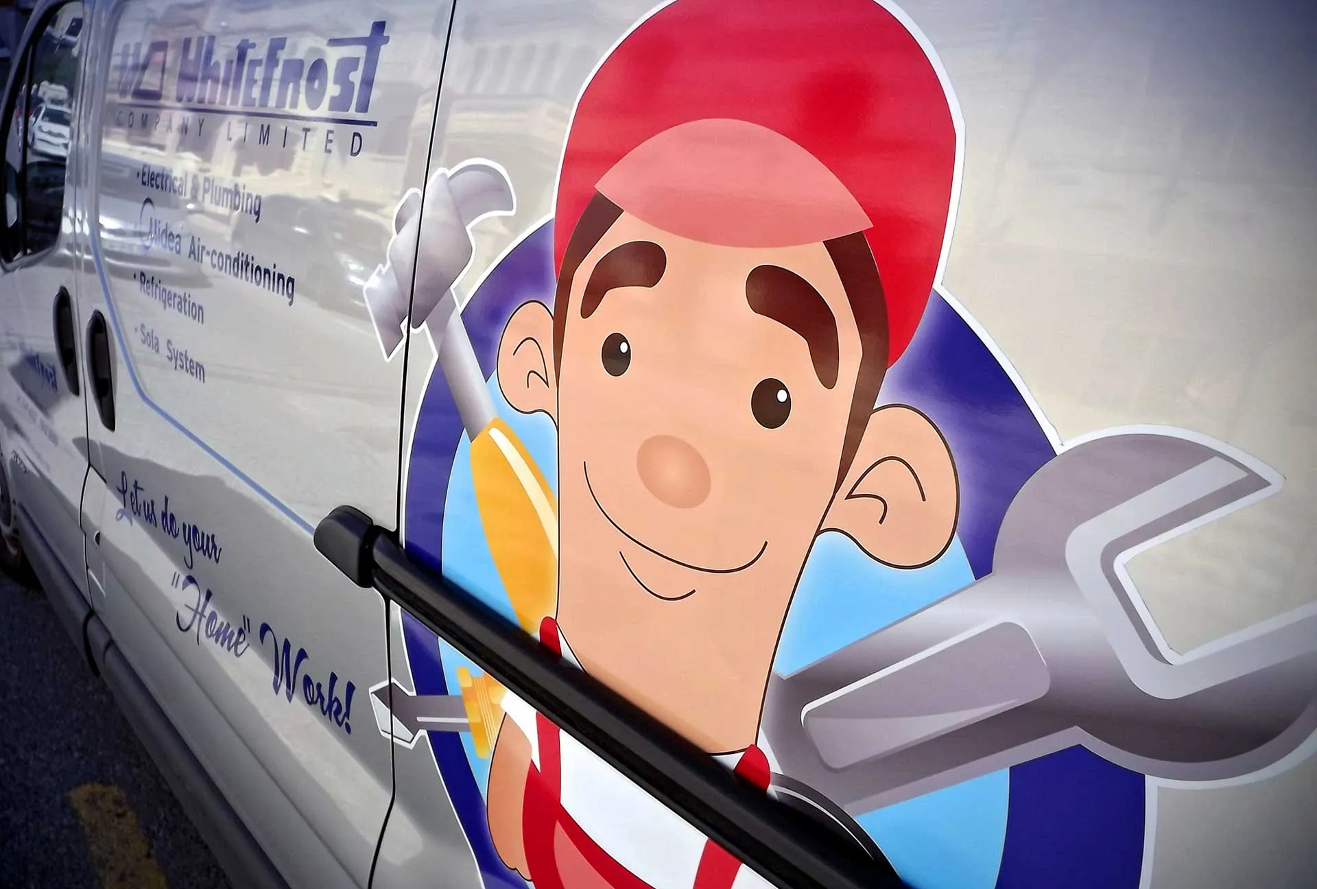Whitefrost Van — vehicle wrapping by Delta Media Services